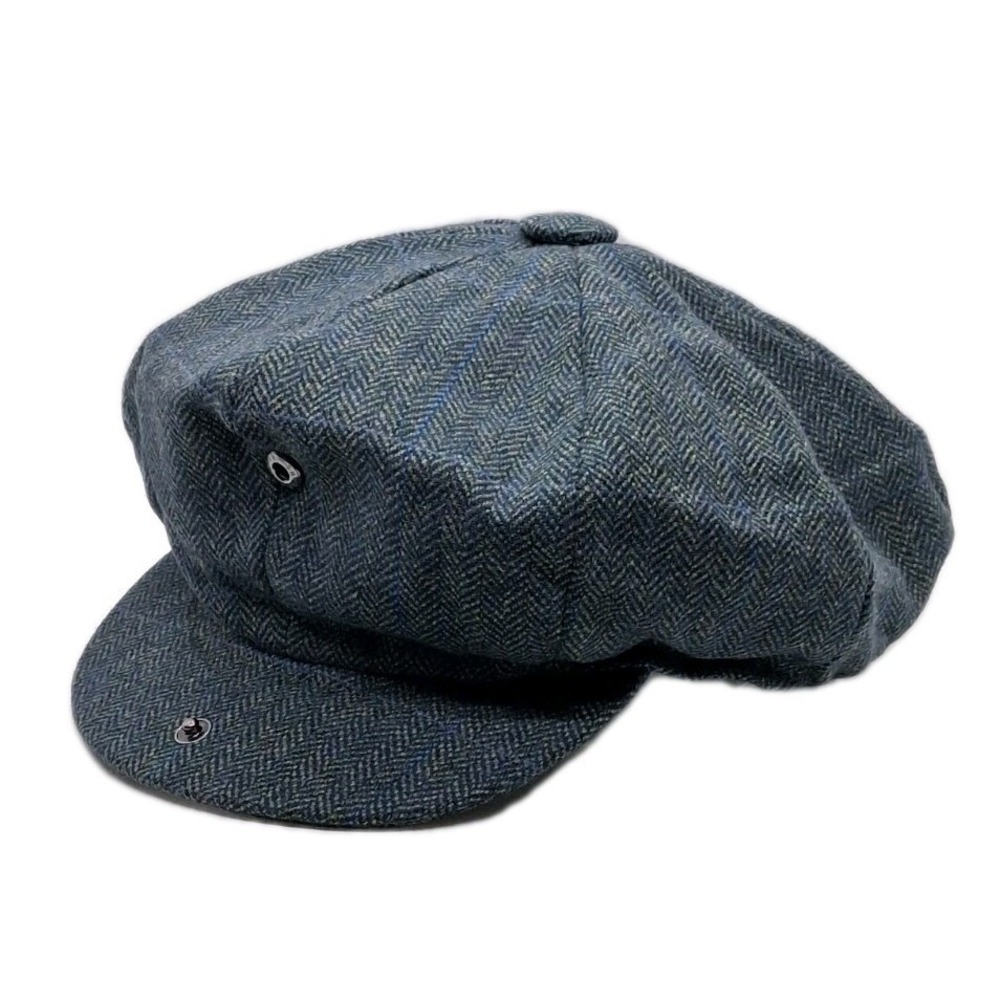 Goorin Bros 100% Wool Newsboy Flat Cap Hat Mens Blue Gray Medium Made in England